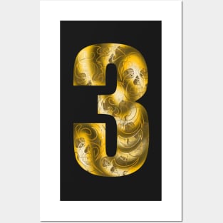 number three Posters and Art